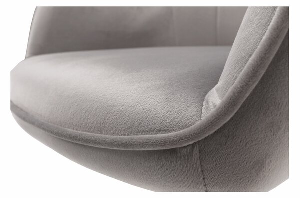 KONDELA Scaun de birou, material textil din catifea gri deschis / negru, EROL