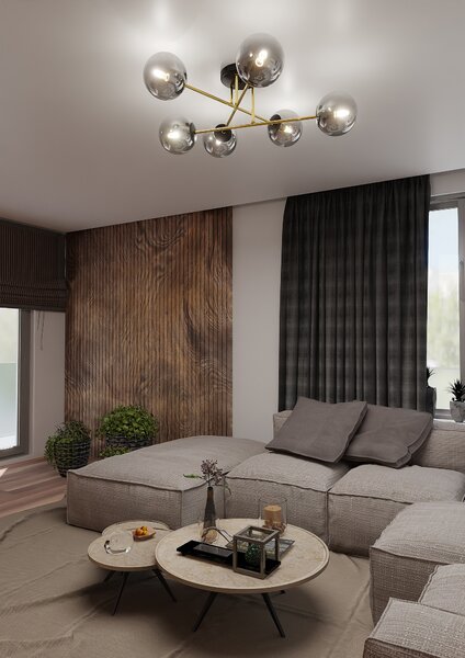 Emibig Magnum lampă de tavan 6x W negru-auriu 1269/6