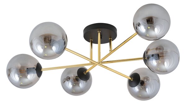 Emibig Magnum lampă de tavan 6x W negru-auriu 1269/6