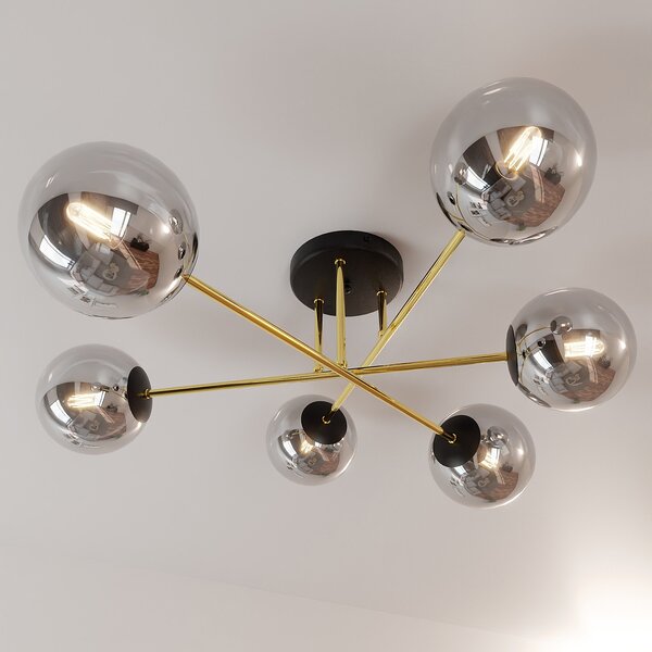 Emibig Magnum lampă de tavan 6x W negru-auriu 1269/6