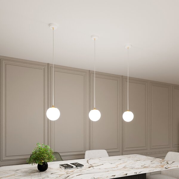 Emibig Royal lampă suspendată 1x10 W alb-auriu 1244/1