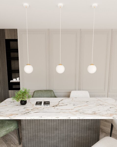 Emibig Royal lampă suspendată 1x10 W alb-auriu 1244/1