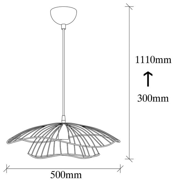 Lustră Opviq lights Tel, ø 50 cm, negru
