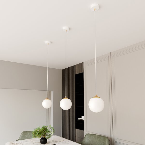 Emibig Royal lampă suspendată 1x10 W alb-auriu 1244/1