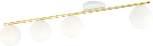 Emibig Monza lampă de tavan 4x10 W alb-auriu-opal 1253/4