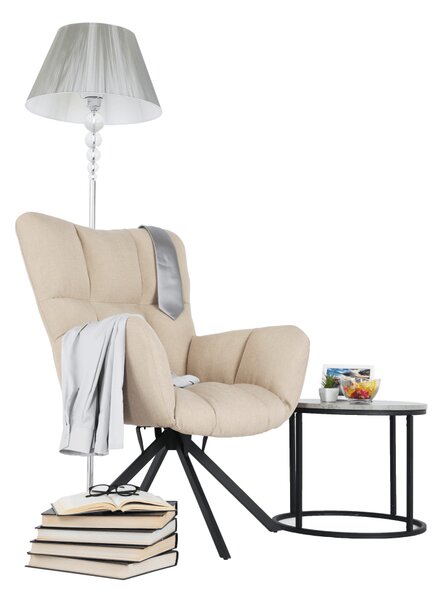 KONDELA Scaun de design ţesătură bej, KOMODO