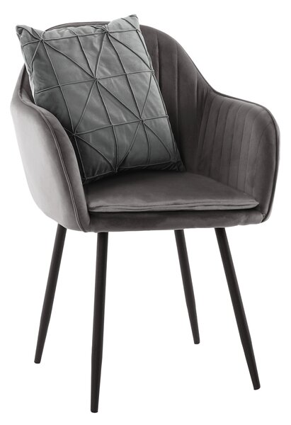 KONDELA Fotoliu de design, ţesătură catifea gri, ZIRKON