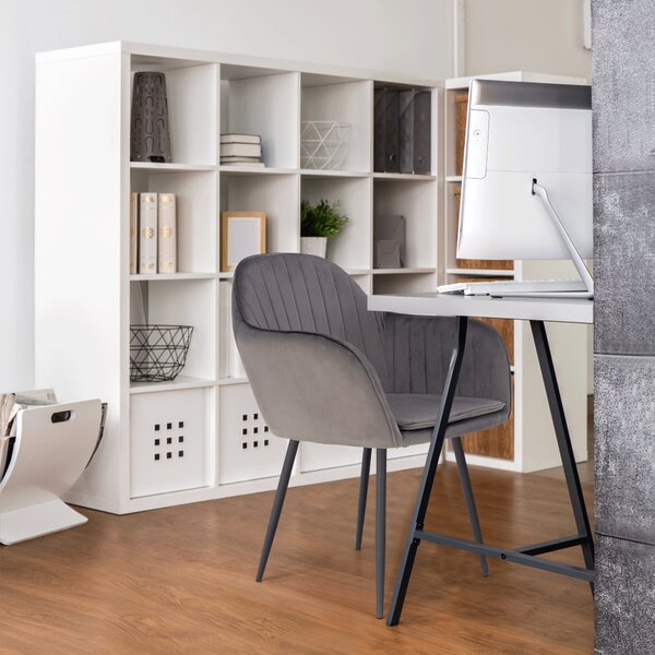 KONDELA Fotoliu de design, ţesătură catifea gri, ZIRKON