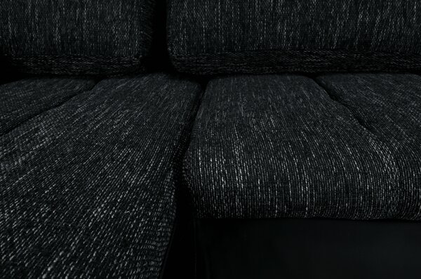 KONDELA Colţar, negru/negru şuviţat, TONIKS