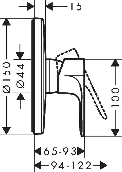 Hansgrohe Rebris E baterie de duș ascuns negru 72668670