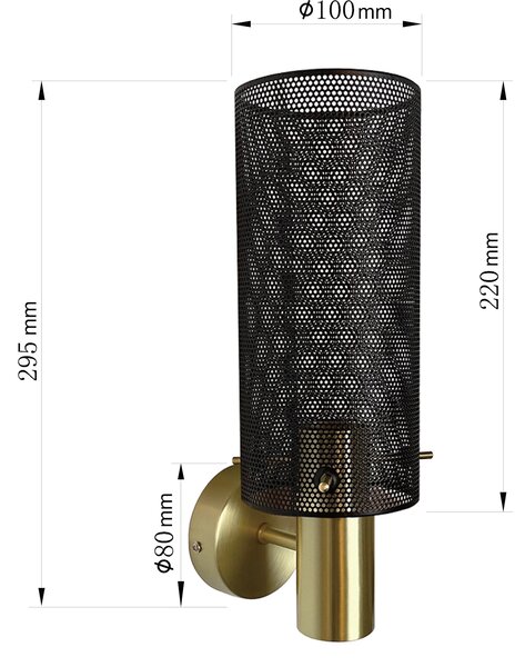 Light Prestige Tirana lampă de perete 1x40 W negru-auriu LP-945/1WBK
