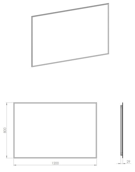 Elita Sharon Square oglindă 120x80 cm dreptunghiular cu iluminare auriu RE061203015570