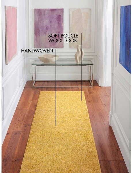 Covor tip traversă galben țesut manual din material bouclé 80x200 cm Notting Hill Portobello – Ted Baker