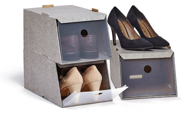 Set 3 cutii depozitare pentru pantofi Domopak