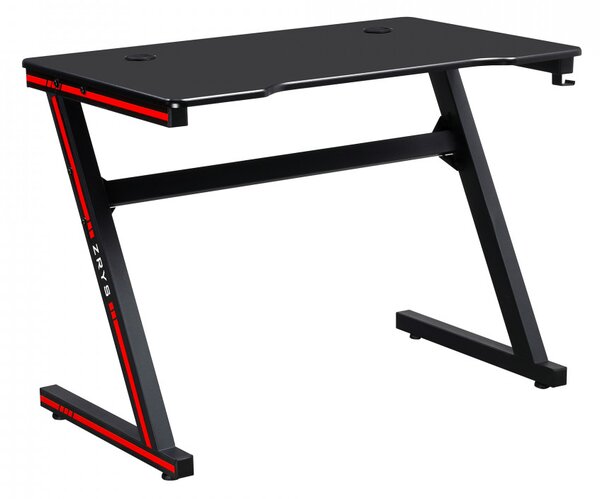 Birou, măsuţă gaming, masă PC, roşu şi negru, 100 cm - TP292739