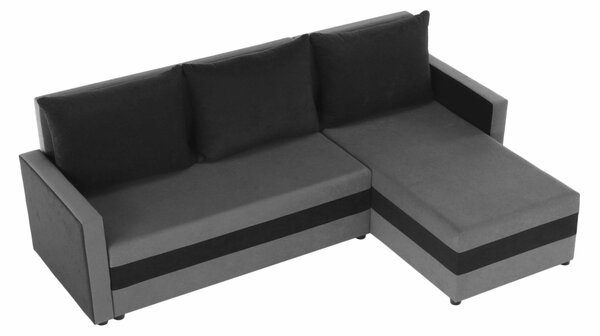 KONDELA Colţar reversibil, gri/negru, PAULITA NEW