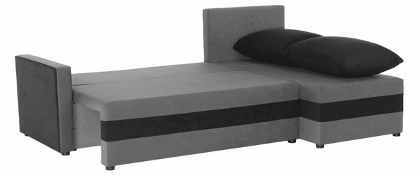 KONDELA Colţar reversibil, gri/negru, PAULITA NEW