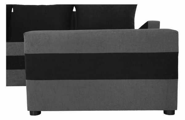 KONDELA Colţar reversibil, gri/negru, PAULITA NEW