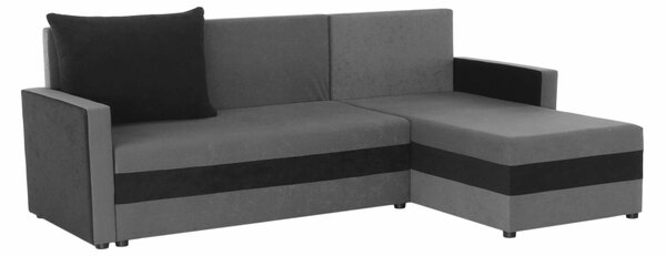 KONDELA Colţar reversibil, gri/negru, PAULITA NEW