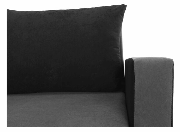 KONDELA Colţar reversibil, gri/negru, PAULITA NEW