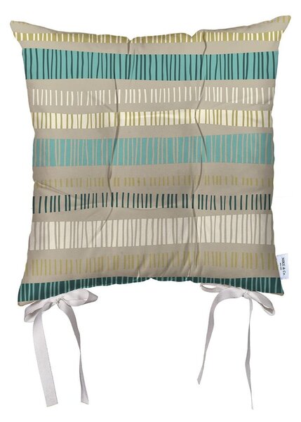 Pernă din microfibră pentru scaun Mike & Co. NEW YORK Jungle Stripes, 43 x 43 cm, bej-albastru