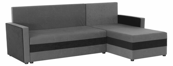KONDELA Colţar reversibil, gri/negru, PAULITA NEW