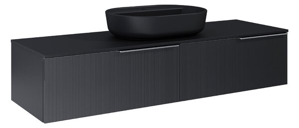 Elita Soho Slim dulap 160x45.3x31.8 cm sub chiuveta pe perete negru RE081604047160