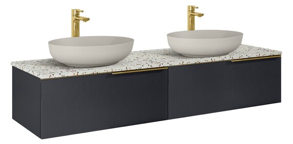 Elita Soho Slim dulap 160x45.3x31.8 cm sub chiuveta pe perete negru RE081604047160