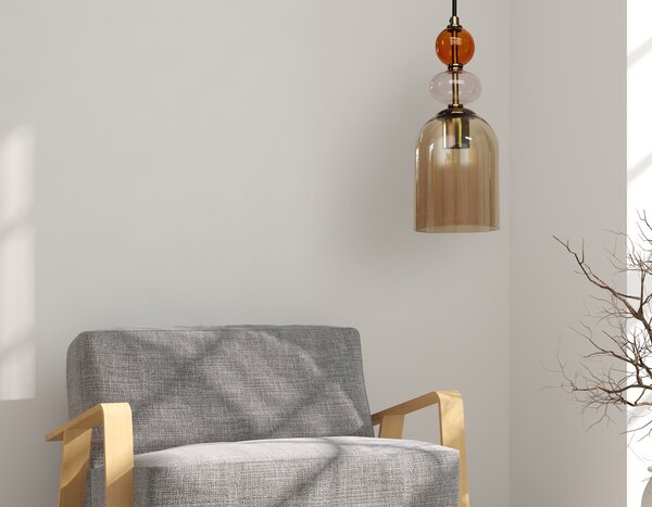 Light Prestige Tropea lampă suspendată 1x15 W chihlimbar LP-2004/1PMAM