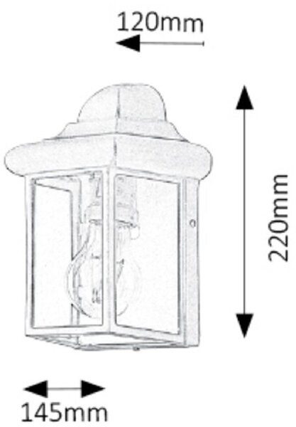 Rabalux Norvich aplica exterior 1x60 W alb 8753
