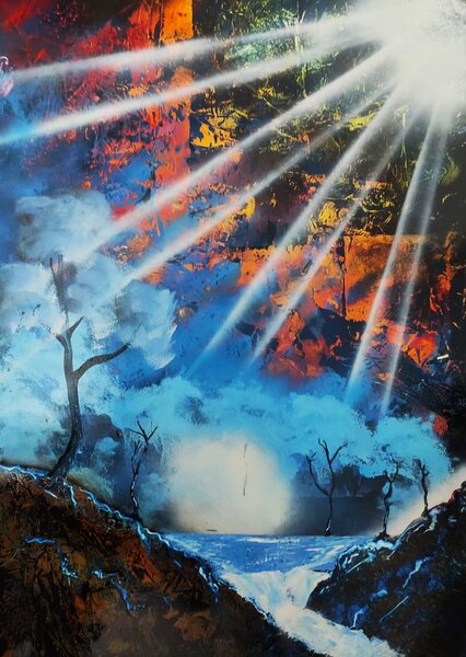 Tablou spray paint, In the woods 70x 49.5 cm