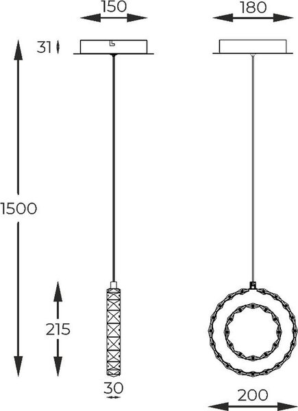 Zuma Line Girona lampă suspendată 1x10 W oţel-transparent MD3713-1-3CT