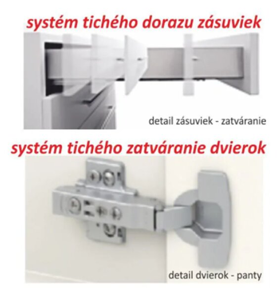 KONDELA Dulap superior cu 2 uşi orizontale, alb super luciu HG, LINE ALB G60