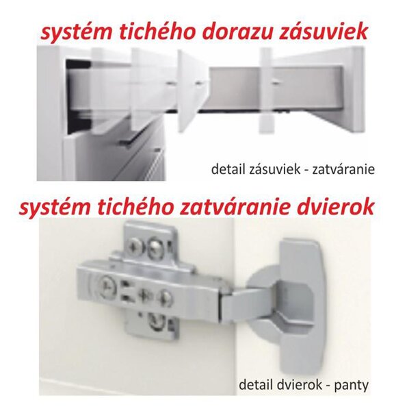 KONDELA Dulap superior cu 2 uşi orizontale, alb super luciu HG, LINE ALB G80