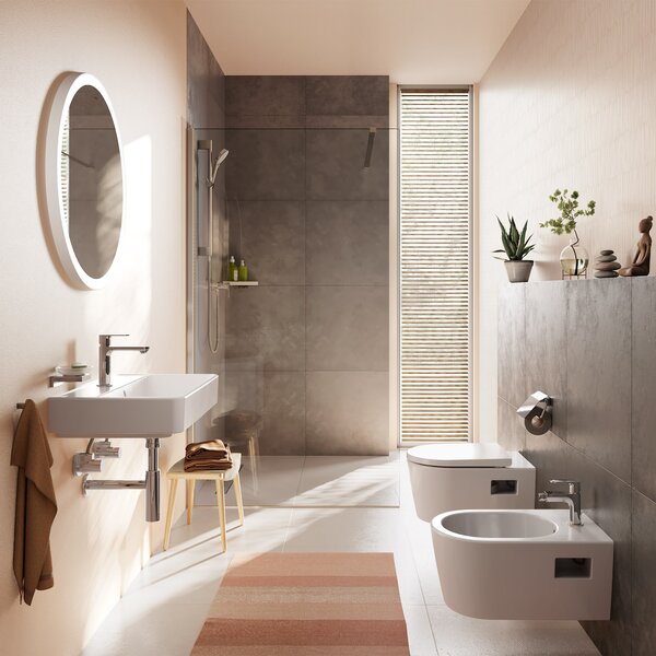 Hansgrohe EluPura Original S vas wc cu capac soft-close agăţat fără margine alb lucios 60288450
