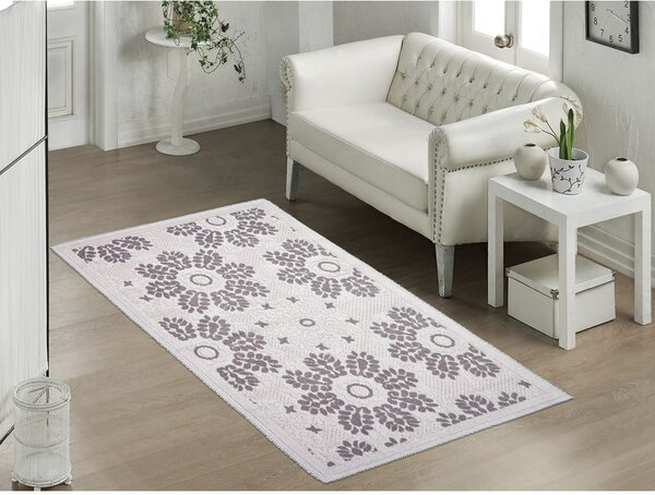 Covor din bumbac Vitaus Papatya, 100 x 150 cm, gri crem