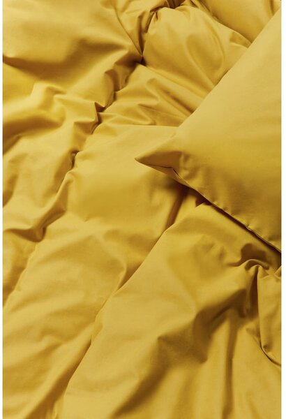Lenjerie de pat din bumbac pentru o persoană Bonami Selection, 140 x 200 cm, galben muștar