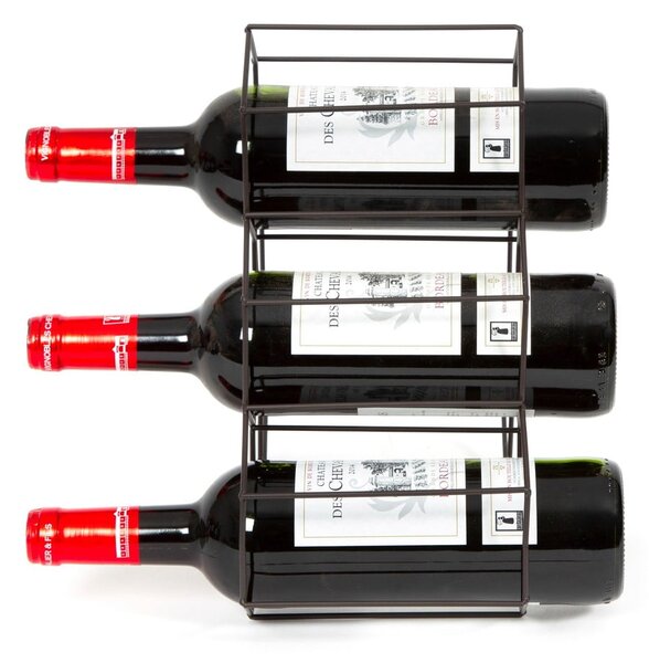Suport metalic pentru sticle de vin Compactor, negru