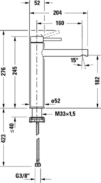 Duravit Circle baterie lavoar stativ crom CE1030002010