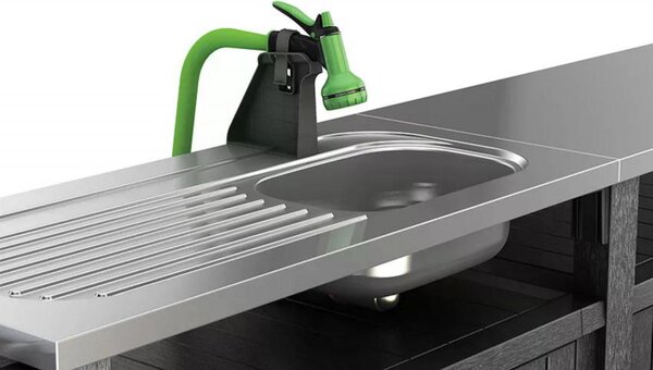 Dulap / Bucatarie de exterior gradina, terasa KETER, UNITY CHEF, 415 L, Gri / Ashwood