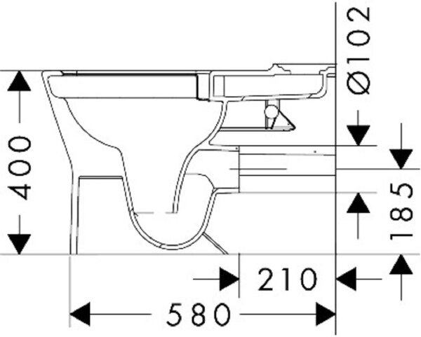 Hansgrohe EluPura Original Q vas wc stativă fără margine alb lucios 60135450