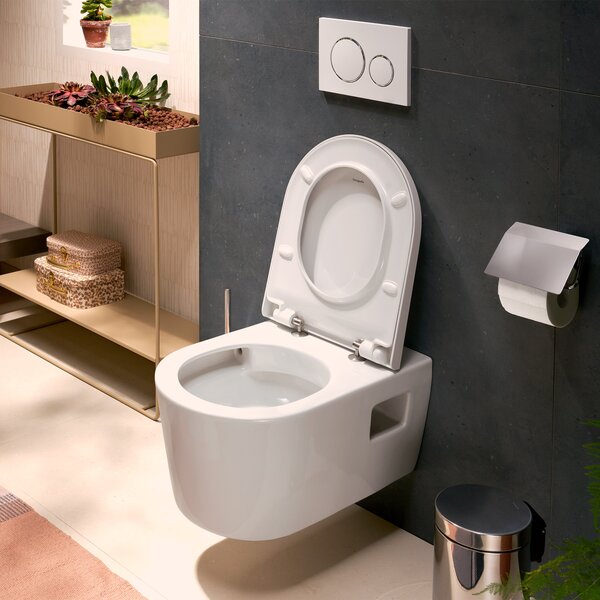 Hansgrohe EluPura Original S vas wc cu capac soft-close agăţat fără margine alb lucios 60288450