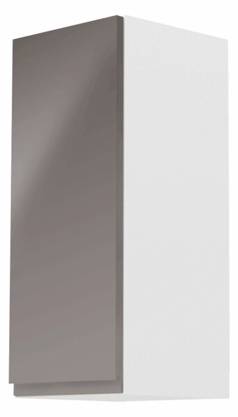 KONDELA Dulap superior, alb/gri extra lucios, stânga, AURORA G30