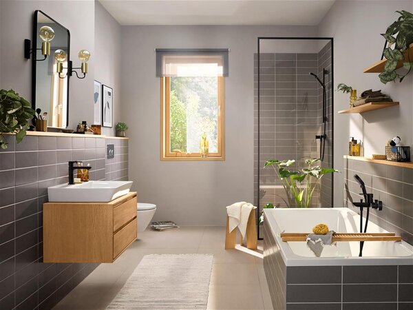 Hansgrohe Rebris E baterie de duș perete negru 72650670