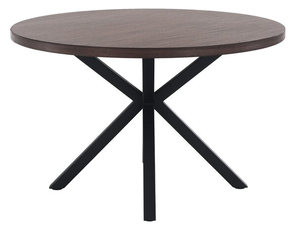 KONDELA Masă de sufragerie, stejar închis / negru, diametru 120 cm, MEDOR