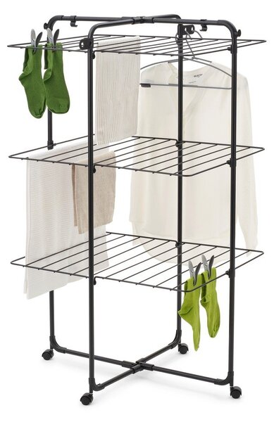 Uscător de rufe negru mat 23 m HangOn Tower – Brabantia