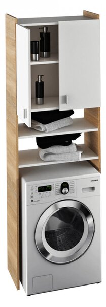 Dulap pentru maşina de spălat, sonoma și alb, 64x32x190 cm - TP287066