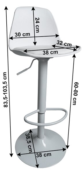 KONDELA Scaun bar, alb, DOBBY