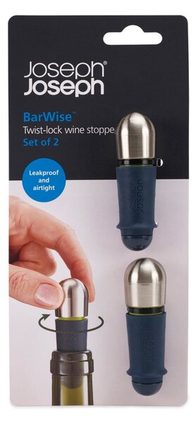Set 2 dopuri pentru sticle de vin Joseph Joseph BarWise, negru