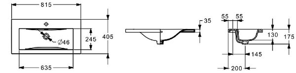 Roca Hebe lavoar 81.5x39.5 cm dreptunghiular mobilier alb luciu A3272A2000
